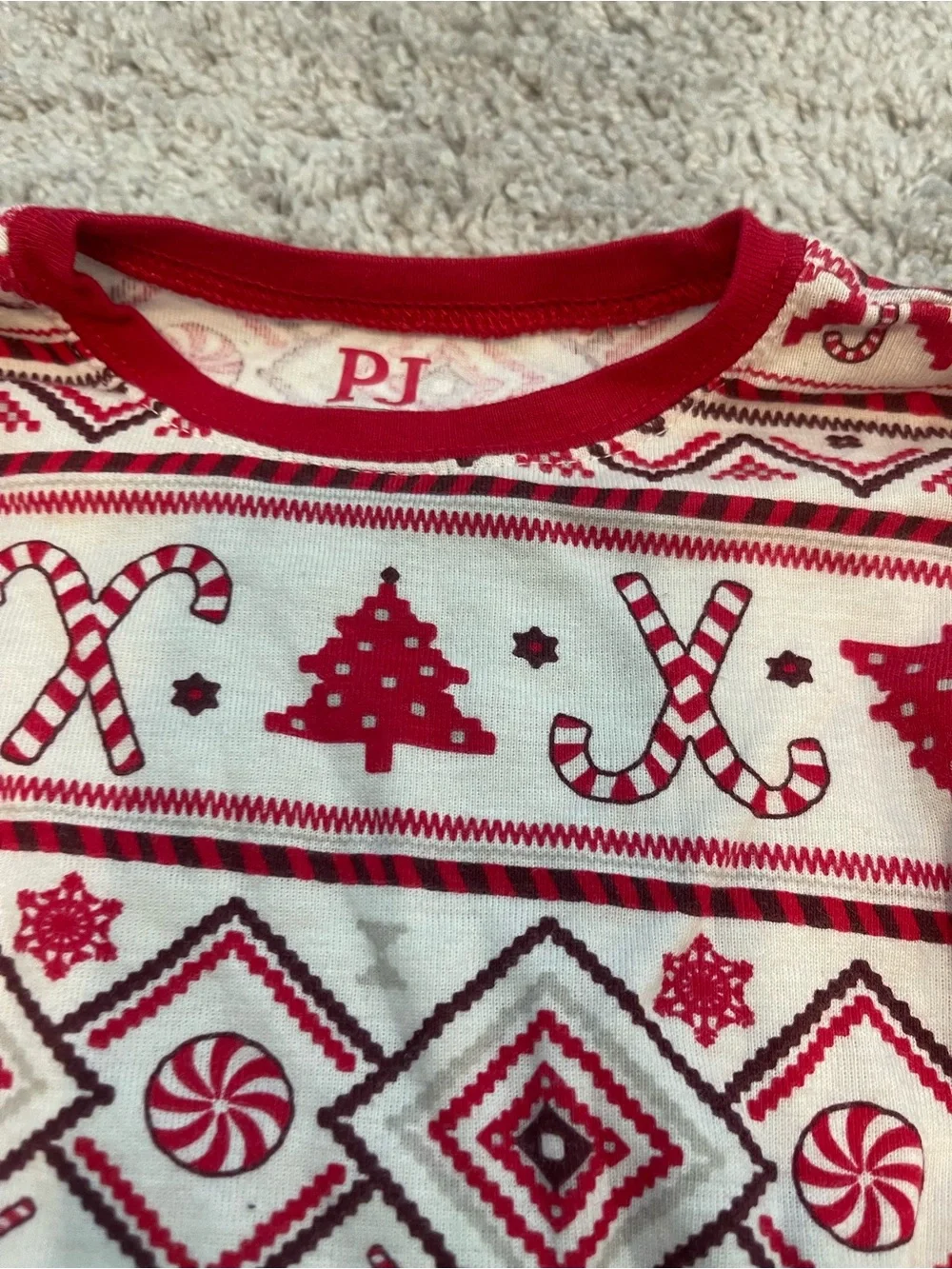 Place Red & Cream Fair Isle Kids Pajama Leggings